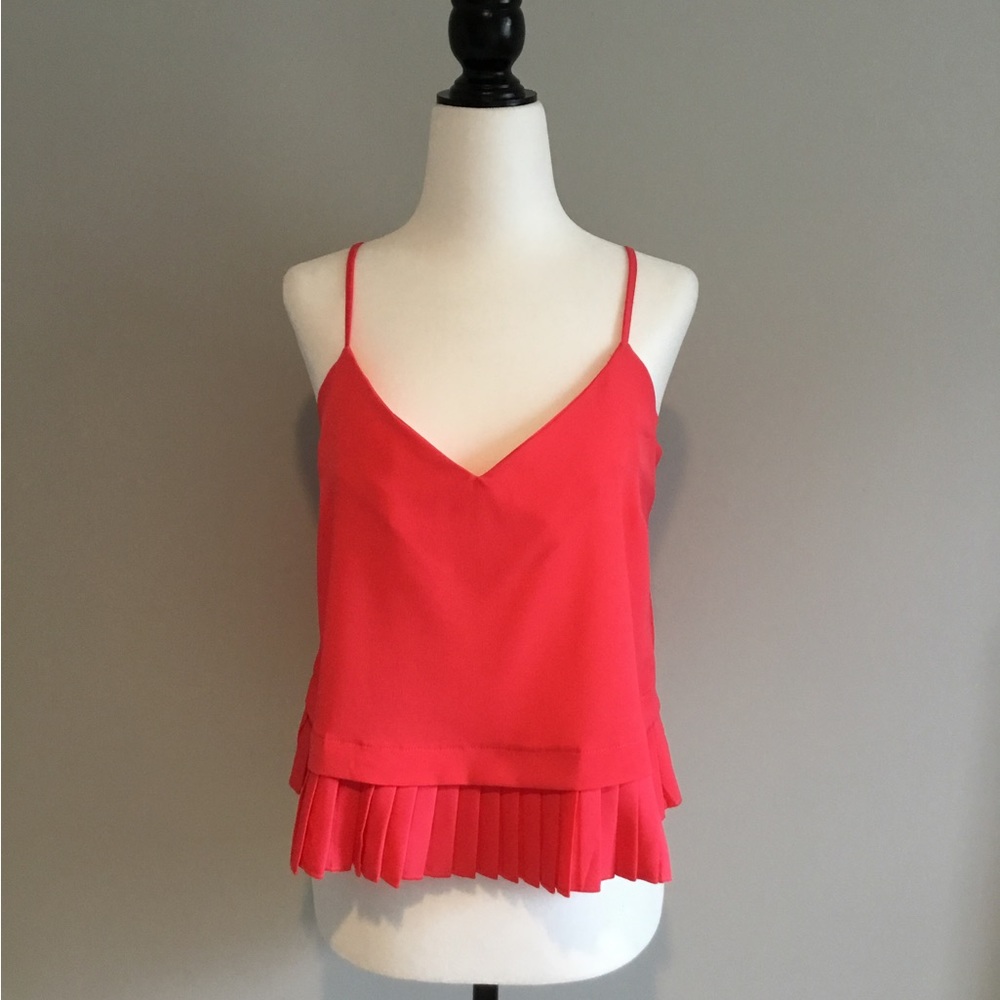 NWT French Connection Crepe Pleated Cami, size S.